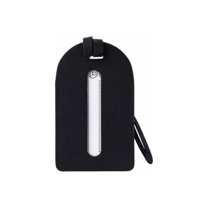Leather Luggage Tag Nigh Fall Black