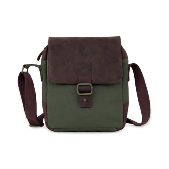 Canvas Messenger Bag for Men – Crossbody Shoulder Sling Bag (Green)