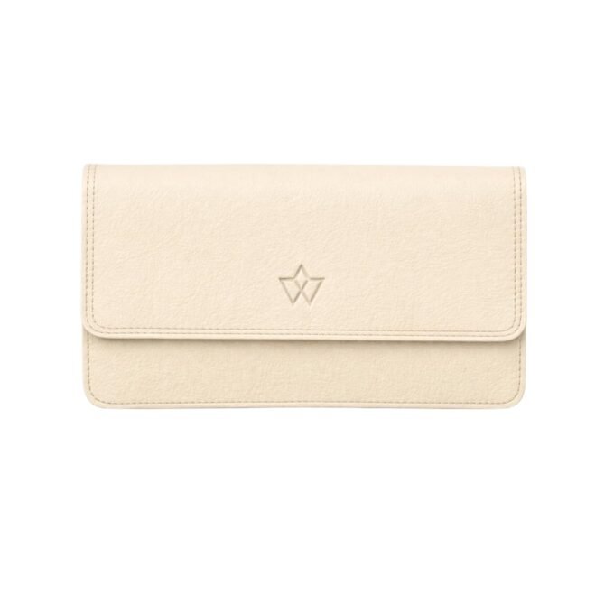 Full Grain Leather Soft Napa Leather Long Wallet for Women (Beige) | Leather wallet for women | Leather purse for women