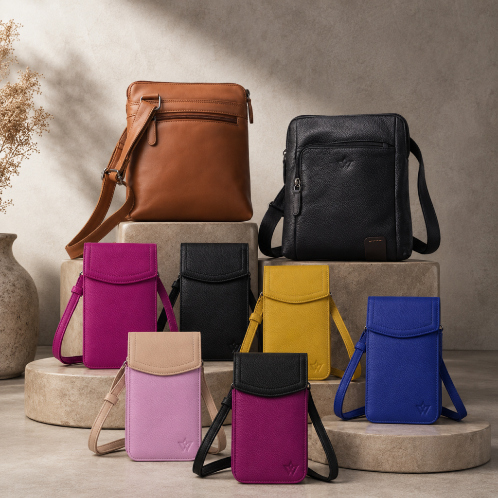 different leather bags
