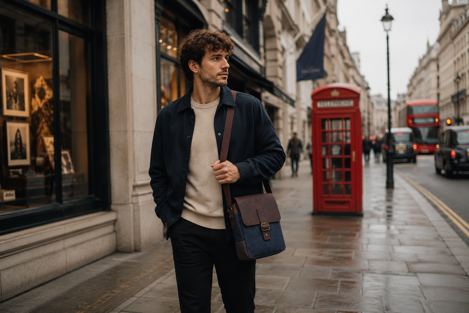 men's leather messenger bag